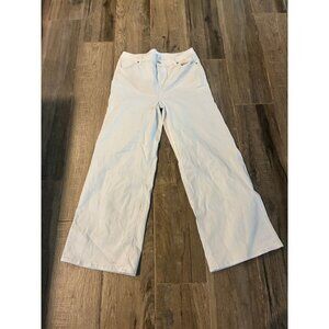 1822 Denim Womens White Wide-Leg Jeans Size 14/32 Cotton Blend Comfortable Fit
